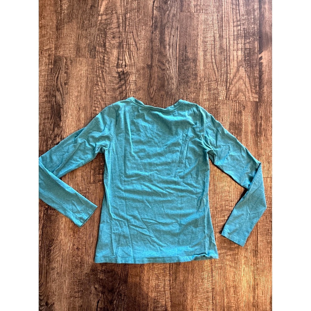 REI Shirt Womens XS Aqua Blue Cotton Classic Fitted Sleeve Performance Crewneck - Picture 3 of 9